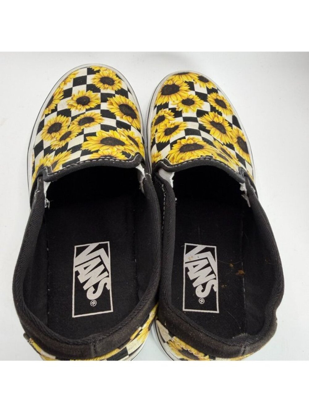 Vans Sunflower Checkerboard Slip-On Shoes Womens Size 6 Casual Canvas Skate Snea - Picture 6 of 9